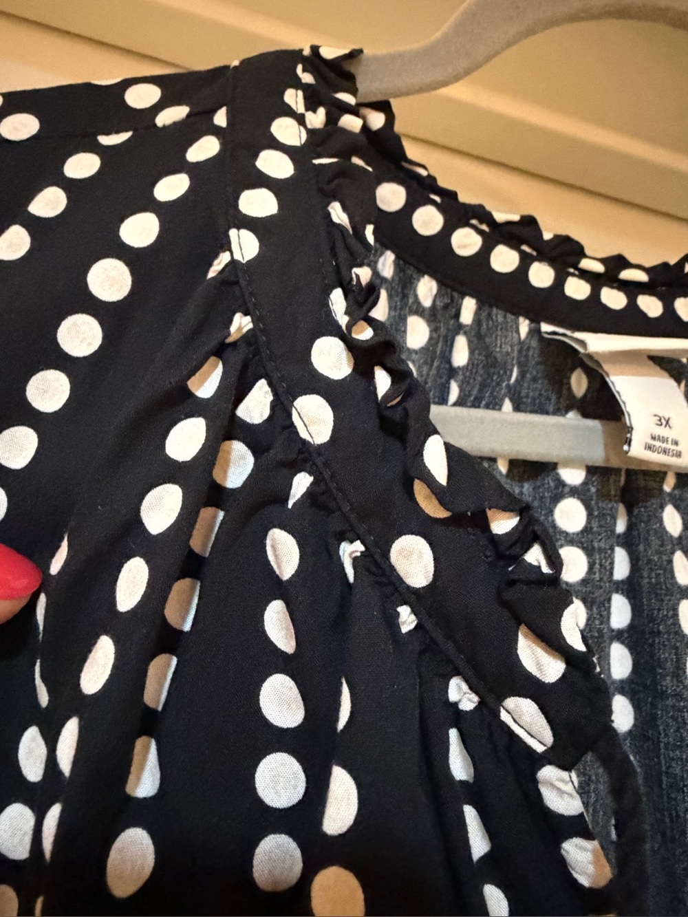Ava & Viv Black and White Polka Dot Tiered Maxi Dress - Picture 6 of 8
